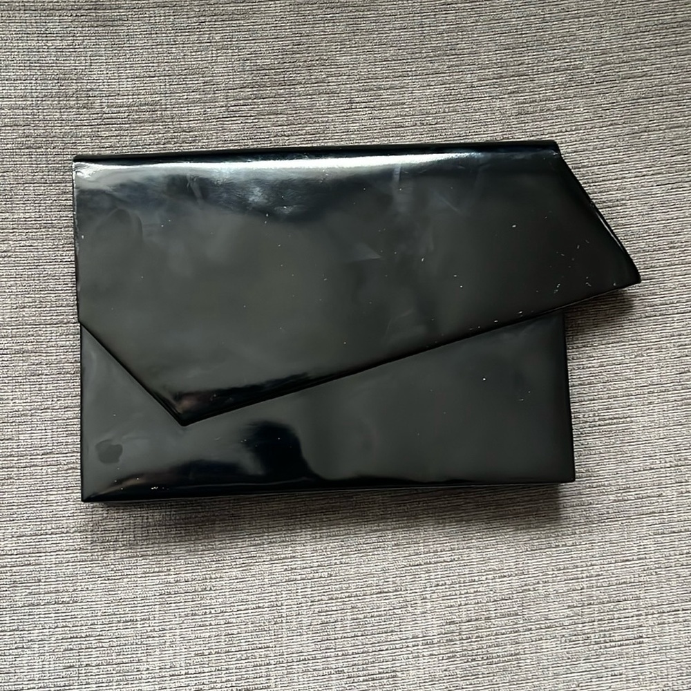 ROGER VIVIER vintage black patent leather envelope clutch